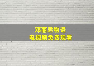 邓丽君物语 电视剧免费观看